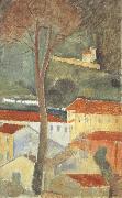 Landscape at Cagnes (mk39) Amedeo Modigliani